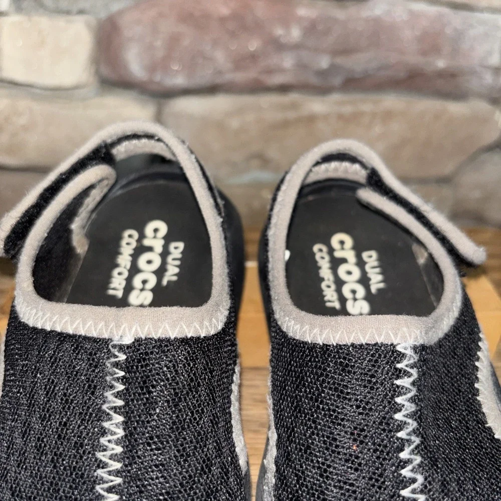 Crocs Black C 8 Swiftwater Sandal Closed Bump Toe Fisherman Water Safe Toddler